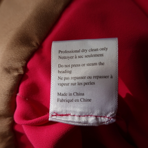 NWT - MARCHESA NOTTE Magenta One-Shoulder Formal Dress with Beaded Top, size 2 - Picture 8 of 8